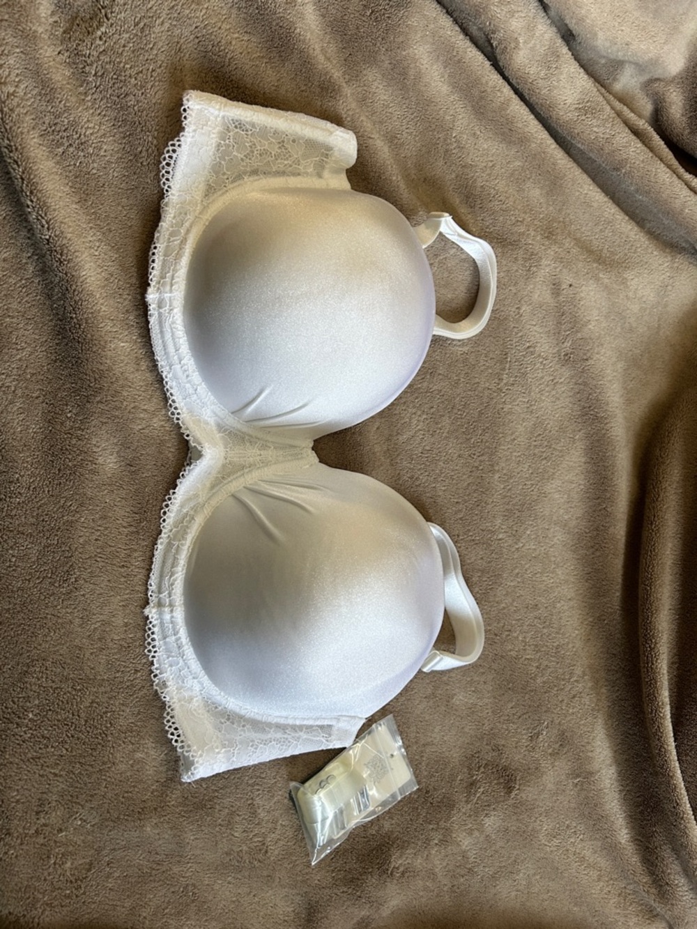 Deesse Lingerie White Lace-Trim Molded Cup Bra